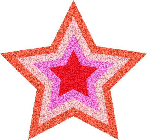 Feminine Romantic Glitter Star Sticker